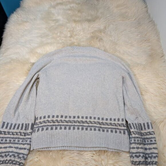 Smartwool Light Grey Patterned Wool Blend Crewneck Sweater Women Size Medium - Picture 8 of 8